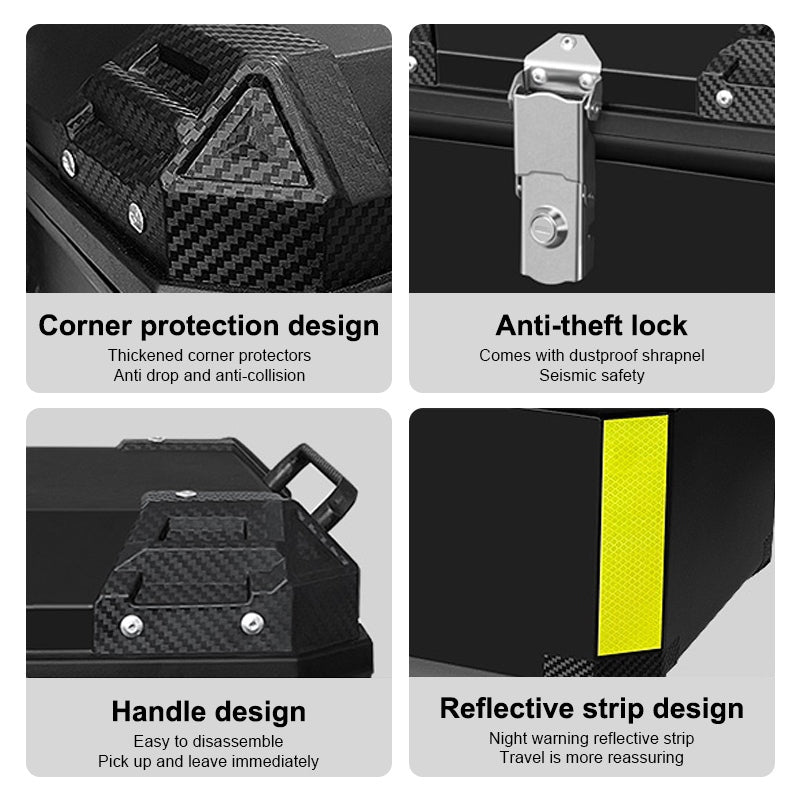 Motorcycle Top Case 45L/55L – Quick Release Trunk for BMW R1200GS R1250GS Honda Kawasaki Suzuki