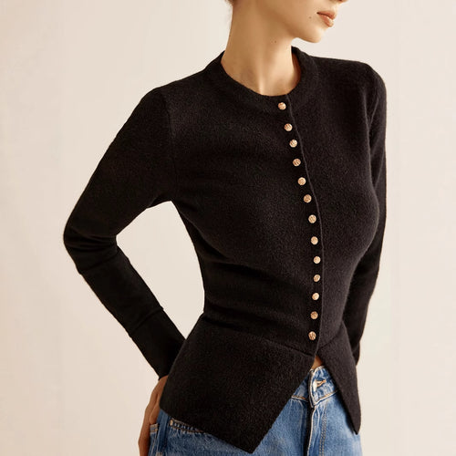 Autumn/Winter Women's Knitted Cardigan with Buttons, Fashionable, Elegant, Versatile Sweater