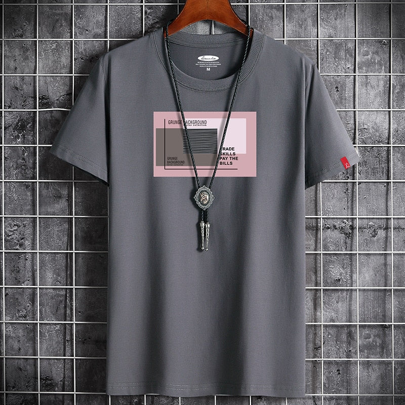 Fitness Black O Neck Man T-shirt For Male Oversized S-6XL New Men T-shirts Anime Newest T Shirt for Men Clothing Goth Punk