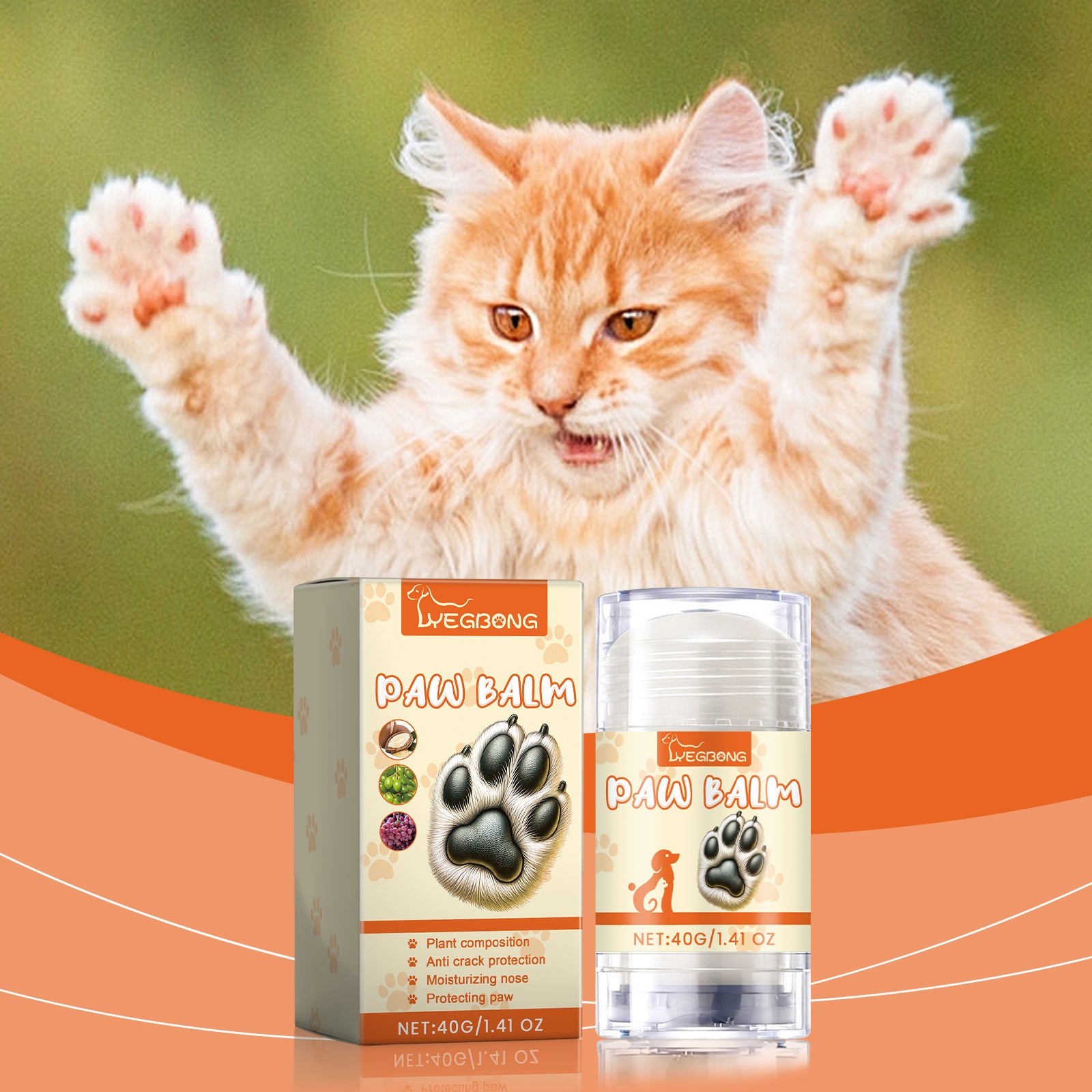 Yegbong Pet Moisturizing Paw Cream Stick, Pet Foot Moisturizing Care, Anti-Cracking And Softening Foot Paw Cream