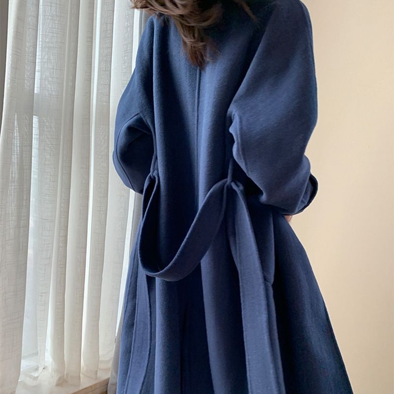 Wool Coat Women Medium Length Plus Size Slimming Loose High-End Stylish Knee-Length Oversized Women's Wool Coat