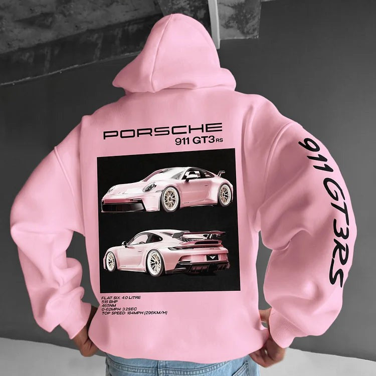 Men’s Casual Car & Heart Print Hoodie
