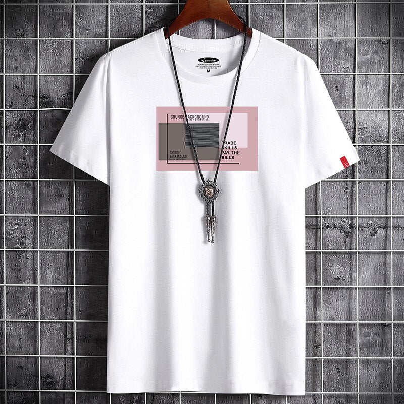 Fitness Black O Neck Man T-shirt For Male Oversized S-6XL New Men T-shirts Anime Newest T Shirt for Men Clothing Goth Punk