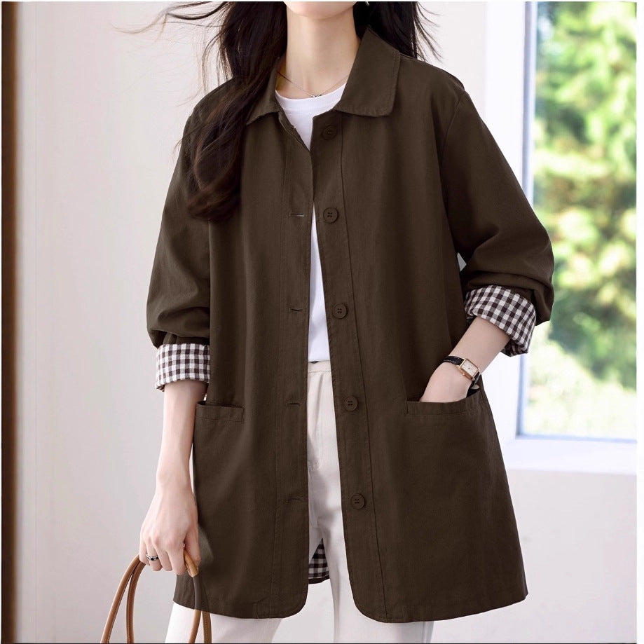 Windbreaker Women's Mid-Length Fashionable Autumn Outerwear