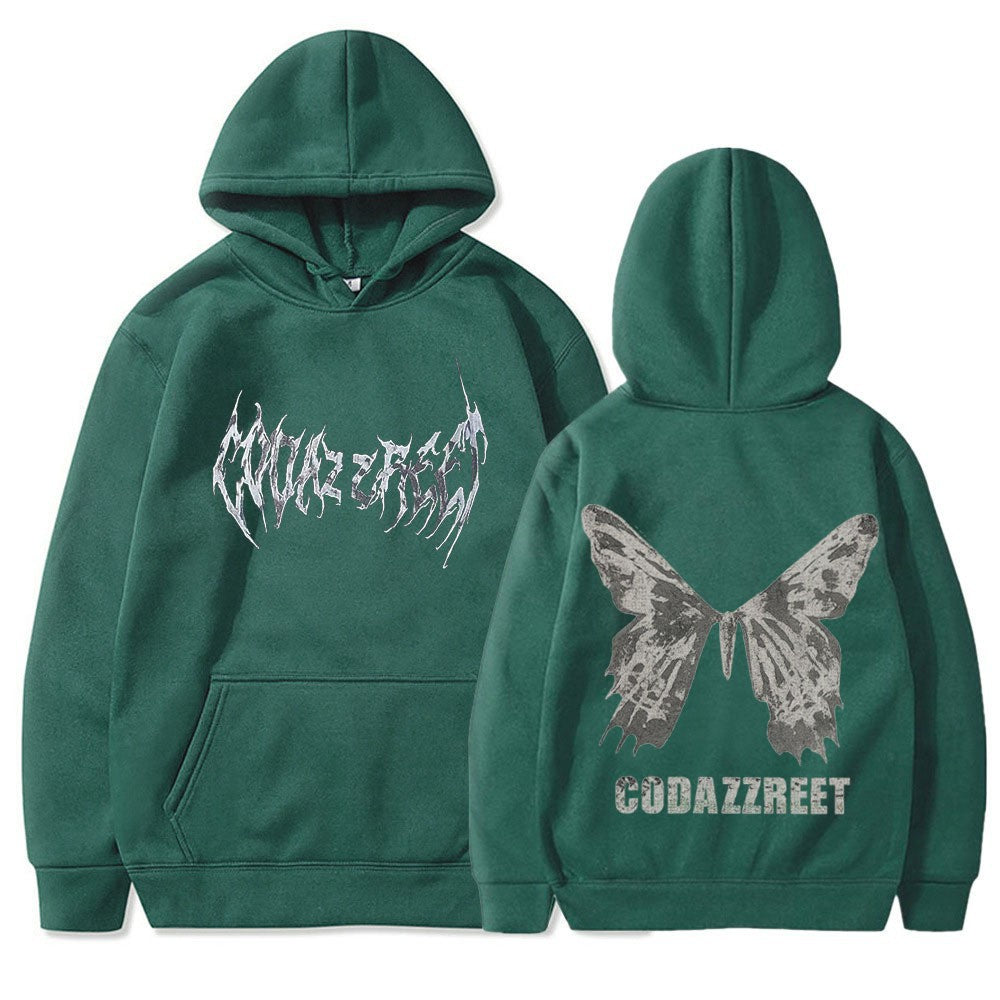 Hooded Sweatshirt for Men and Women, Couple Style, Hip-hop Butterfly Design