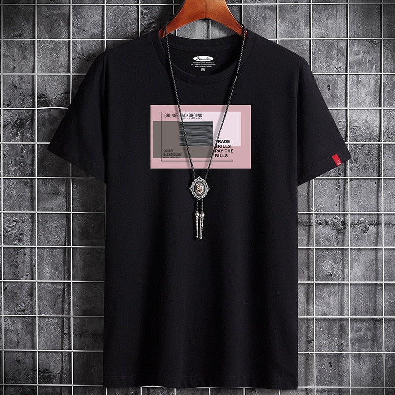 Fitness Black O Neck Man T-shirt For Male Oversized S-6XL New Men T-shirts Anime Newest T Shirt for Men Clothing Goth Punk
