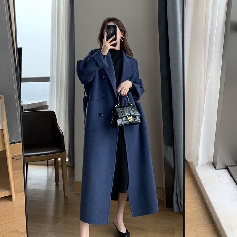Wool Coat Women Medium Length Plus Size Slimming Loose High-End Stylish Knee-Length Oversized Women's Wool Coat