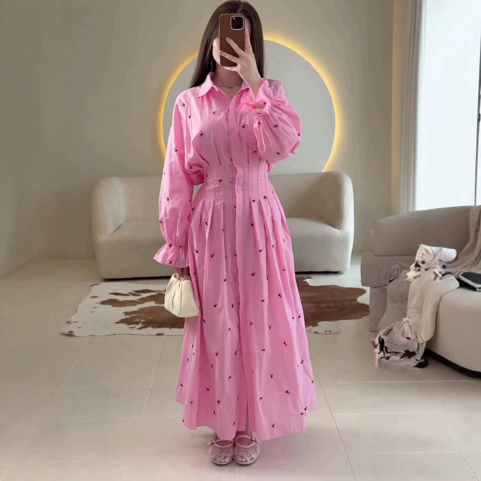 Floral Long-Sleeve Maxi Dress
