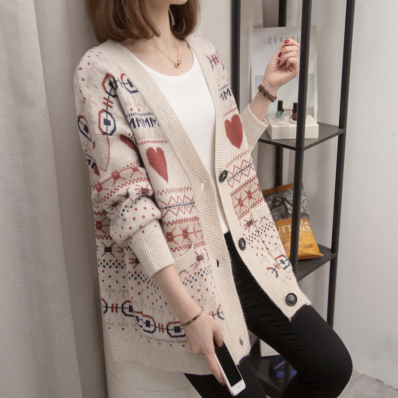 Knitted Cardigan Loose Bohemian Style Outerwear Spring Autumn Top Sweater Women's Coat