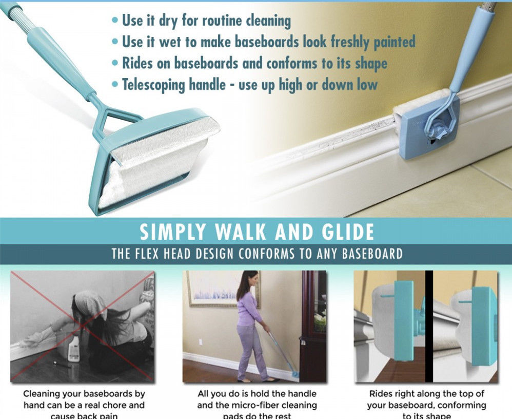 Extendable Microfiber Baseboard & Multi-Surface Cleaning Duster