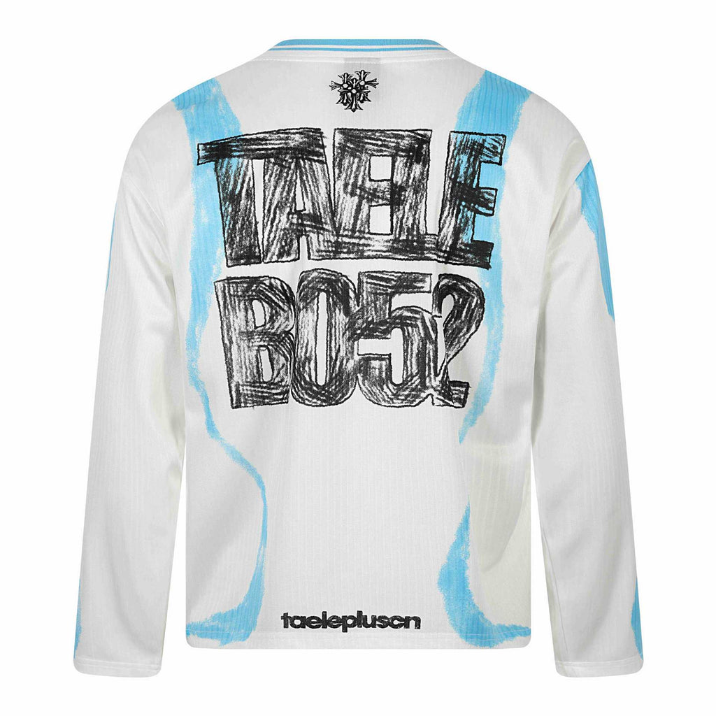 Graffiti Print Casual Loose Fit Long Sleeve Round Neck T-Shirt for Men