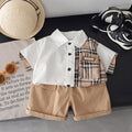 Baby Plaid Short Sleeve Two-Piece Clothing Set – Lightweight Summer Outfit