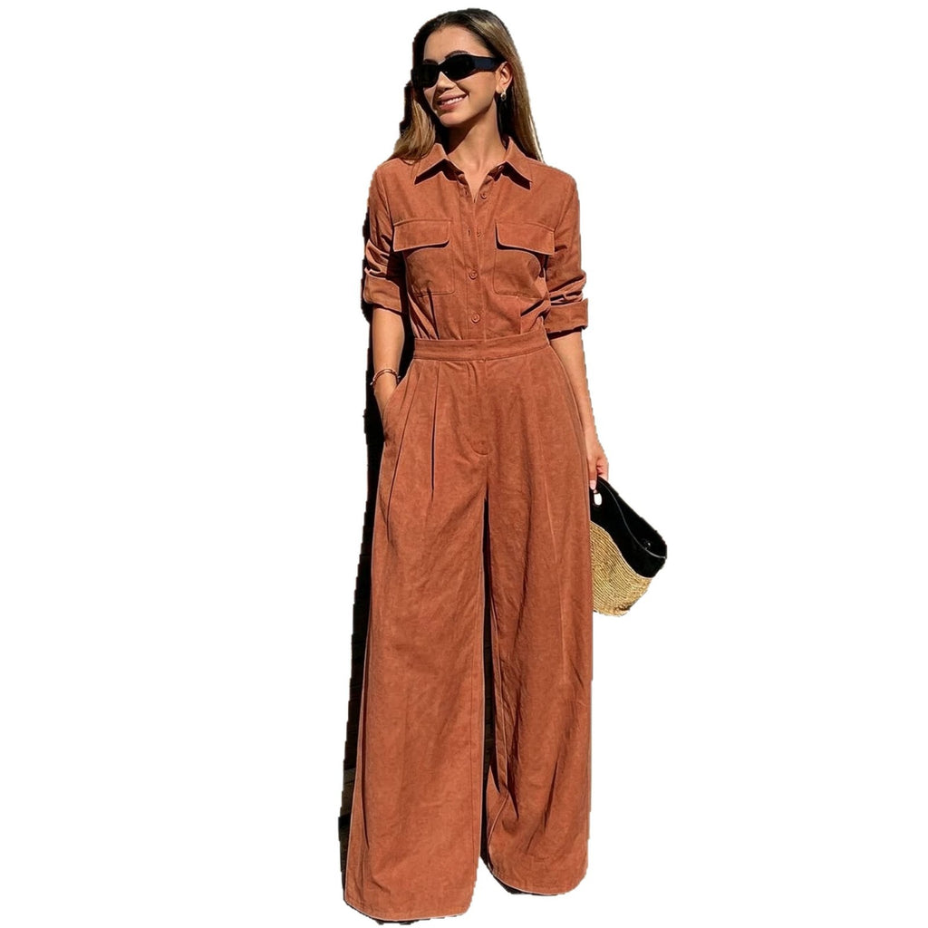 Women’s Collared Long-Sleeve Jumpsuit