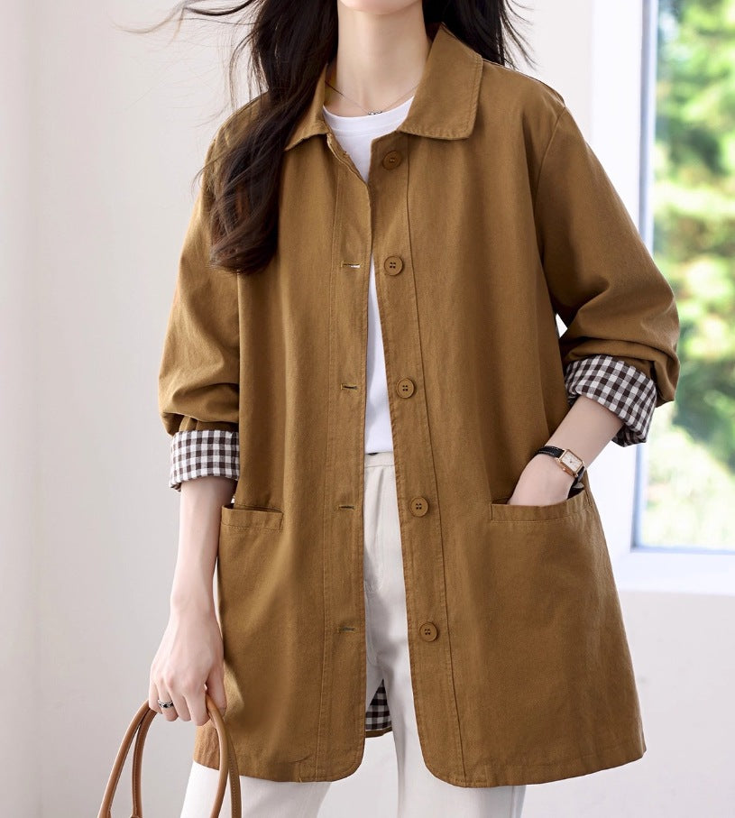 Windbreaker Women's Mid-Length Fashionable Autumn Outerwear