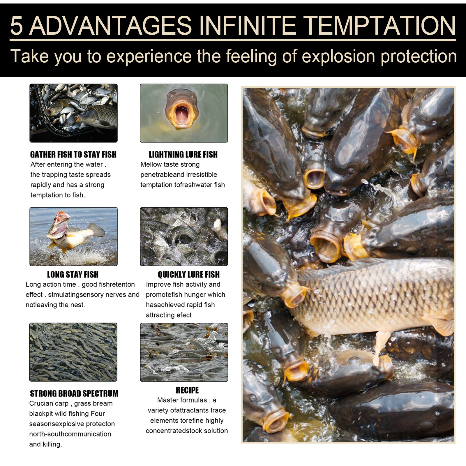 Yegbong Fish Attractor, Carp Eel Grass Carp Tilapia And Bighead Fishing Medicine Bait Fish Lure Fish Agent