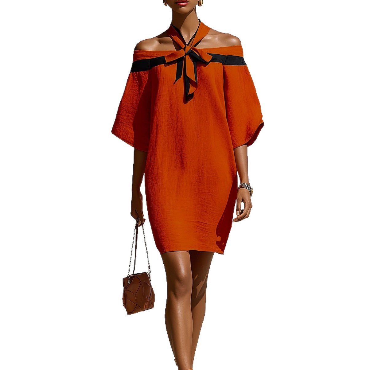 Women’s One-Shoulder Bow Dress