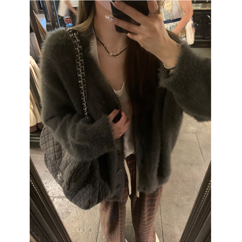 Soft Knit Cardigan for Women, Cozy and Lazy Style, Thickened  Fashion Sweater Coat, Autumn and Winter, Short Length, Elegant Look