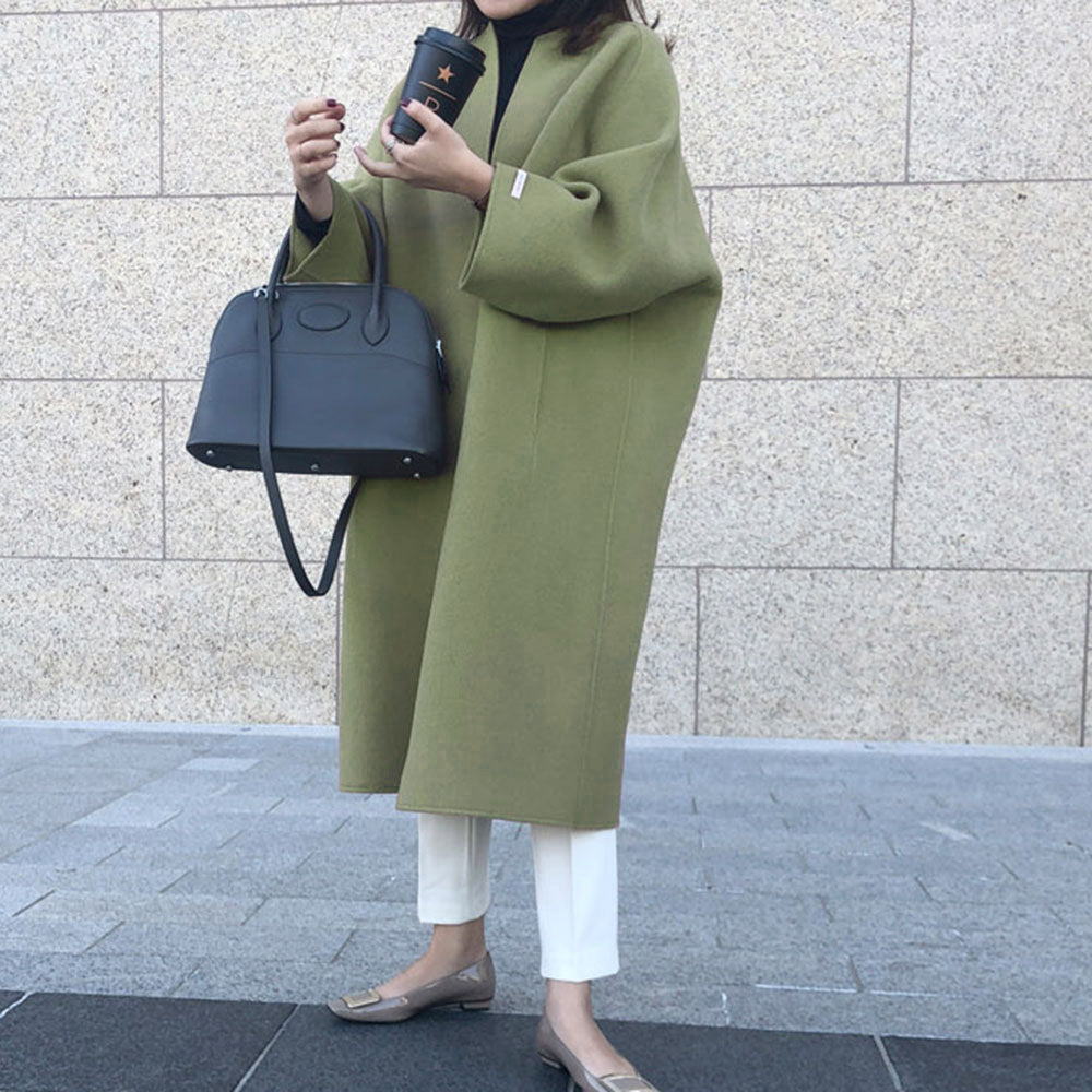 Elegant Commute Solid Color Straight Loose Coat for Women