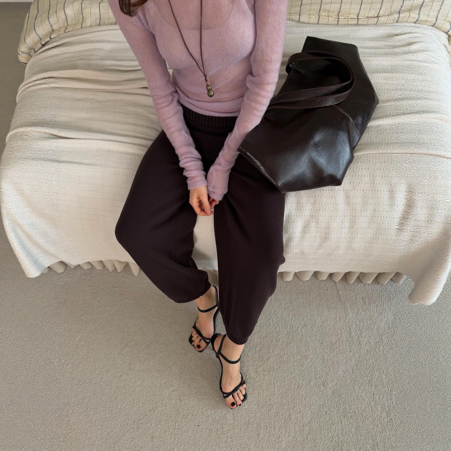Round Neck Lightweight Knit Sweater Women's Long Sleeve Sheer Candy Color Fashion Top