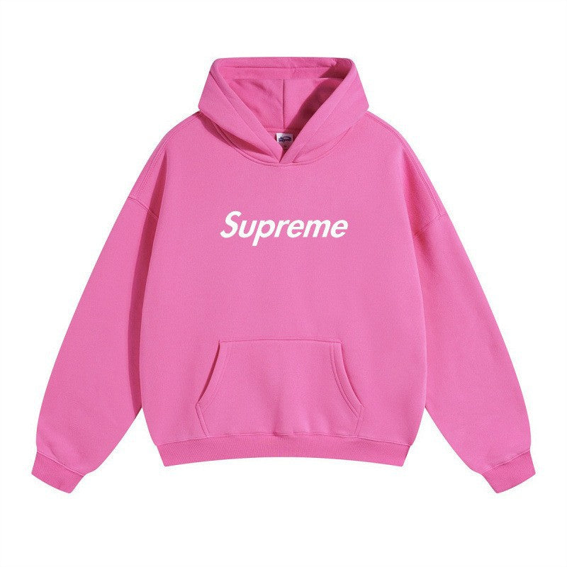 Printed Unisex Hoodie, Loose Drop Shoulder Sweatshirt