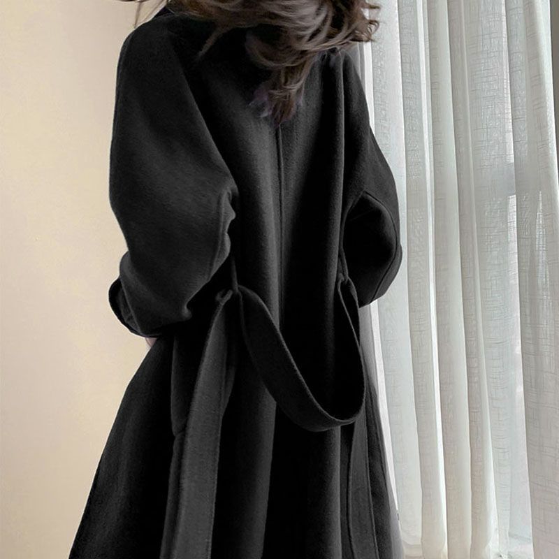 Wool Coat Women Medium Length Plus Size Slimming Loose High-End Stylish Knee-Length Oversized Women's Wool Coat