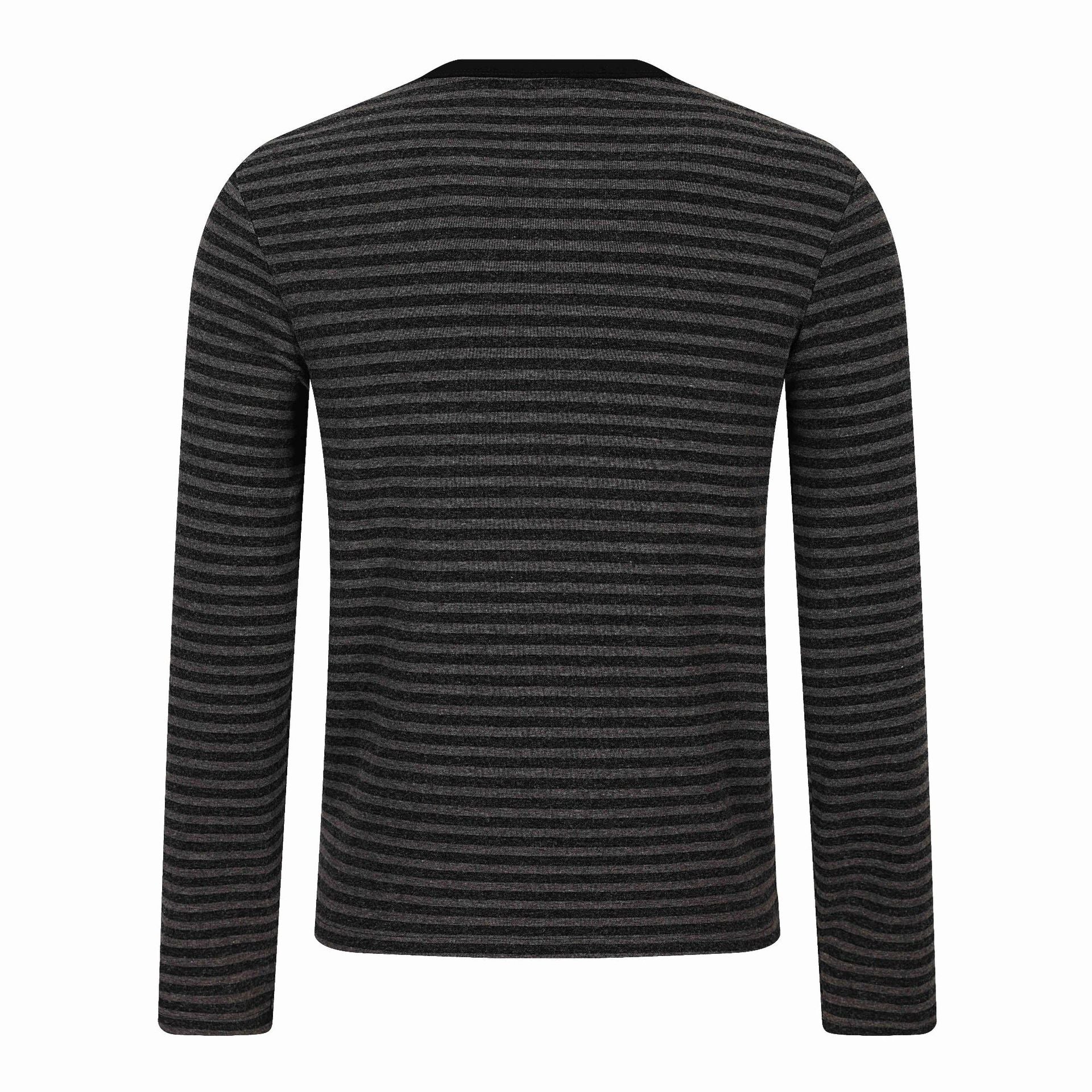 Stripe Glitter Print Slim Fit Henley Neck Long Sleeve T-Shirt for Men