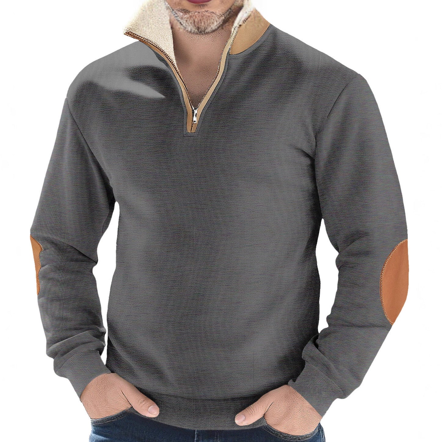 Half zip hoodie for men