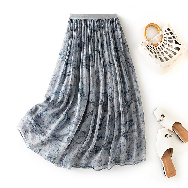 High Waisted A-Line Long Skirt – Elegant Hanging Maxi Skirt for Women