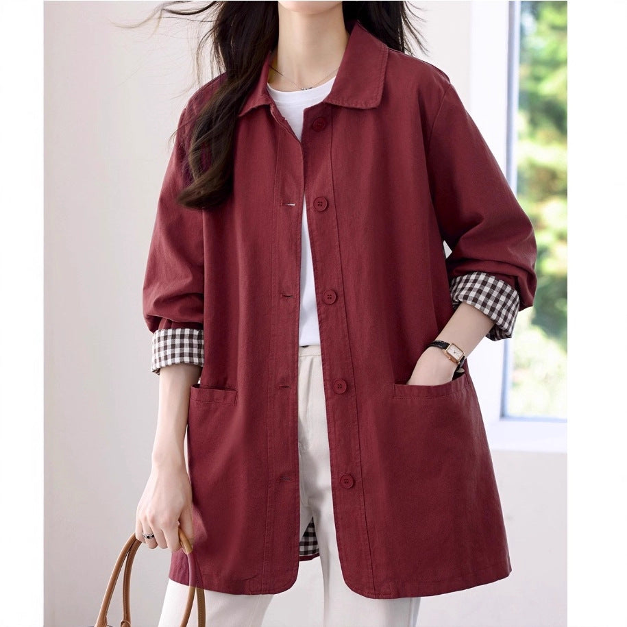 Windbreaker Women's Mid-Length Fashionable Autumn Outerwear