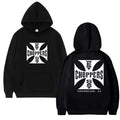 Long Sleeve Hoodie with Double-Sided Print West Coast Retro Sweatshirt
