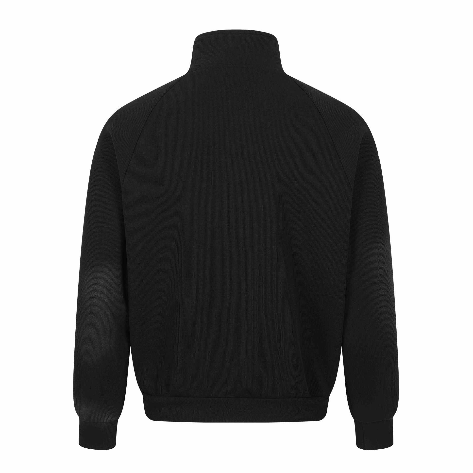 Pulse Print Spray Dyed Stand Collar Loose Zip-Up Hoodie