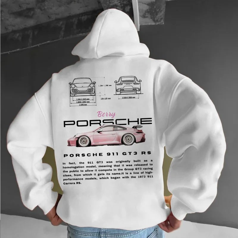 Men’s Casual Car & Heart Print Hoodie