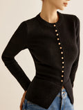 Autumn/Winter Women's Knitted Cardigan with Buttons, Fashionable, Elegant, Versatile Sweater