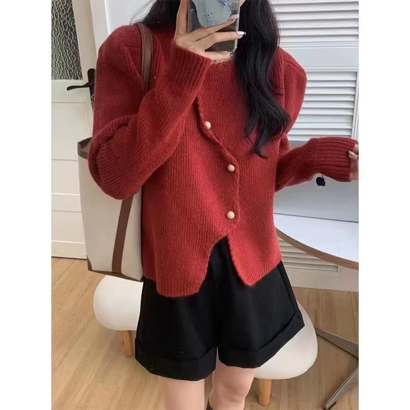 Fashionable Knitted Cardigan Sweater for Women, Unique and Elegant Design, Slim Fit Outerwear Top