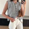 Elegant Commute Simple Sleeveless Knit Vest Women's Casual Versatile Top