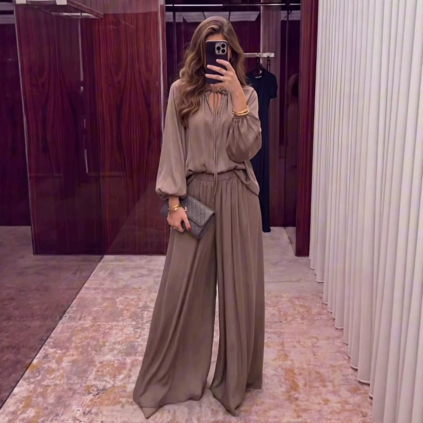 Women’s V-Neck Loose Pants Set