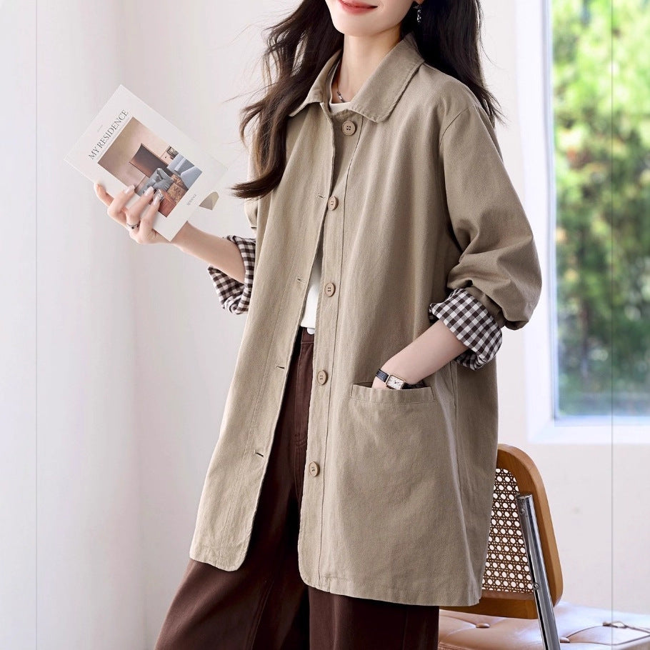Windbreaker Women's Mid-Length Fashionable Autumn Outerwear