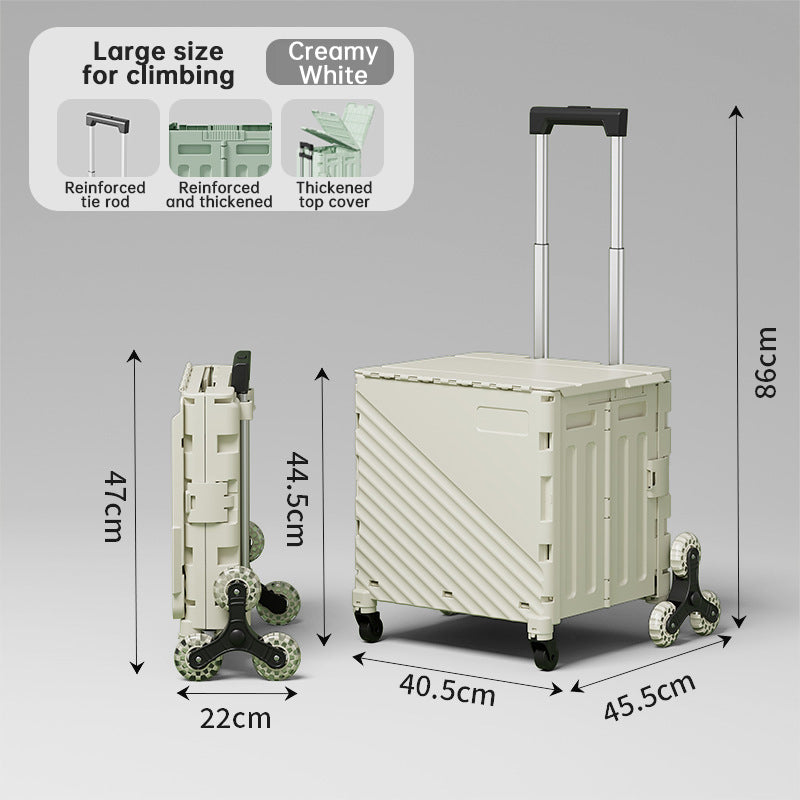 Folding Utility Cart with Lid – Rolling Storage Wagon for Shopping, Travel & Outdoor Use