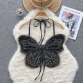 Women’s Backless Denim Butterfly Halter Top