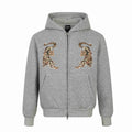 Long Sleeve Embroidered Hooded Zipper Hoodie for Men
