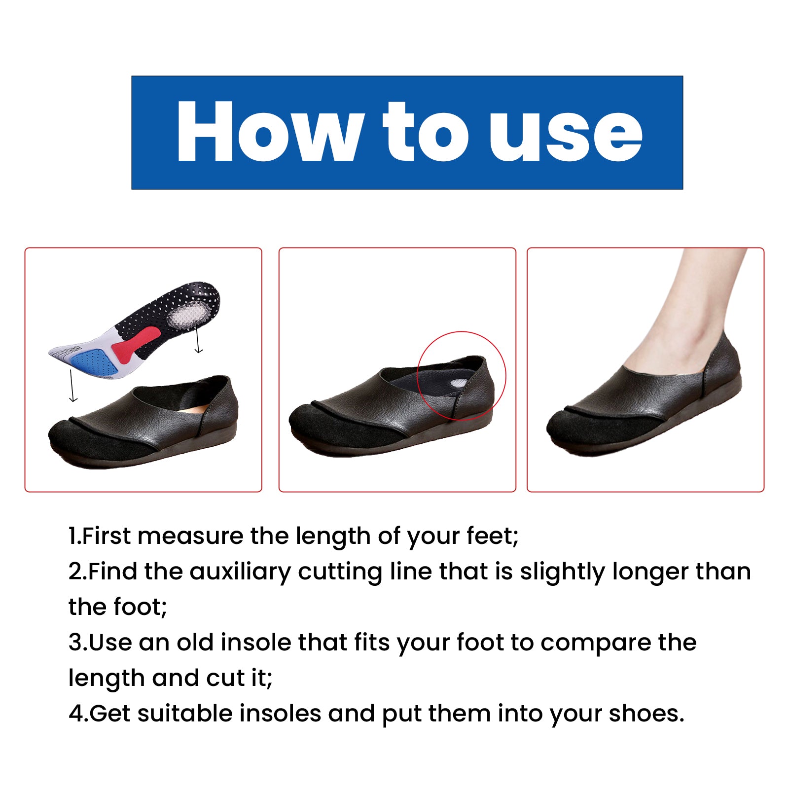 Soft Height-Boosting Arch Support Insoles
