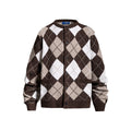 Lingge round neck cardigan sweater