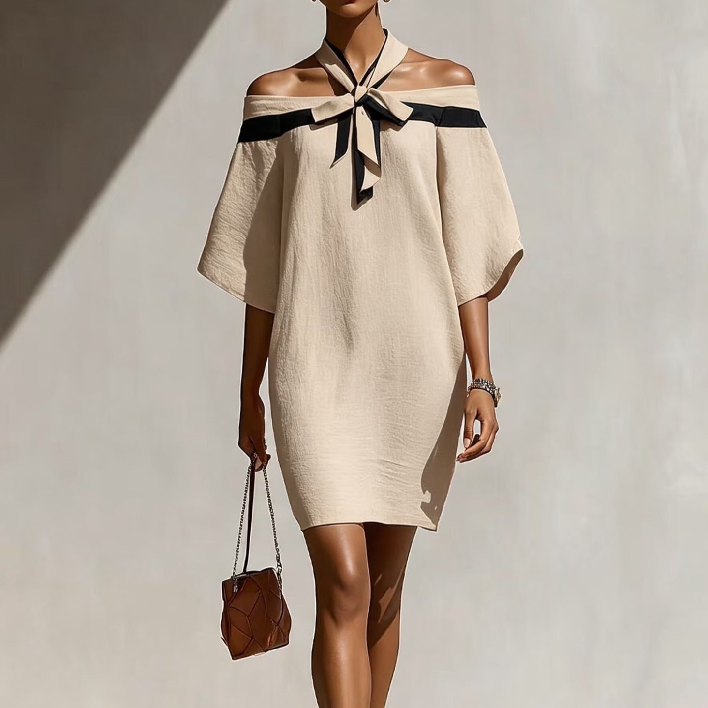 Women’s One-Shoulder Bow Dress