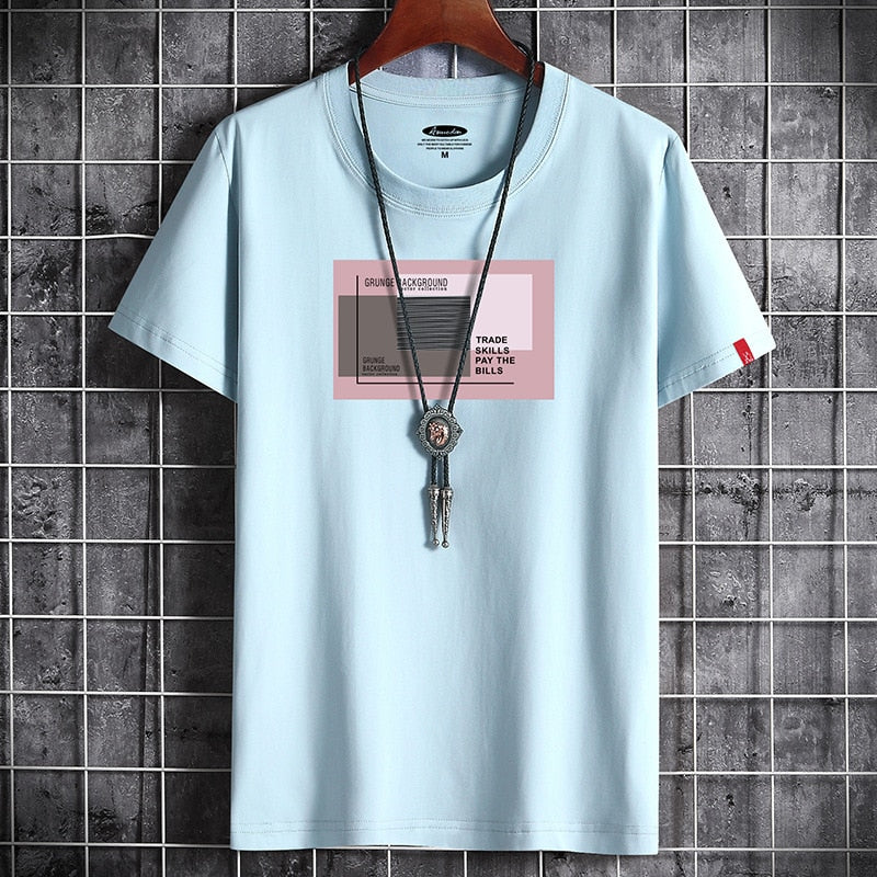 Fitness Black O Neck Man T-shirt For Male Oversized S-6XL New Men T-shirts Anime Newest T Shirt for Men Clothing Goth Punk