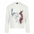 Abstract Hand-painted Graffiti Print Round Neck Loose Long Sleeve T-Shirt