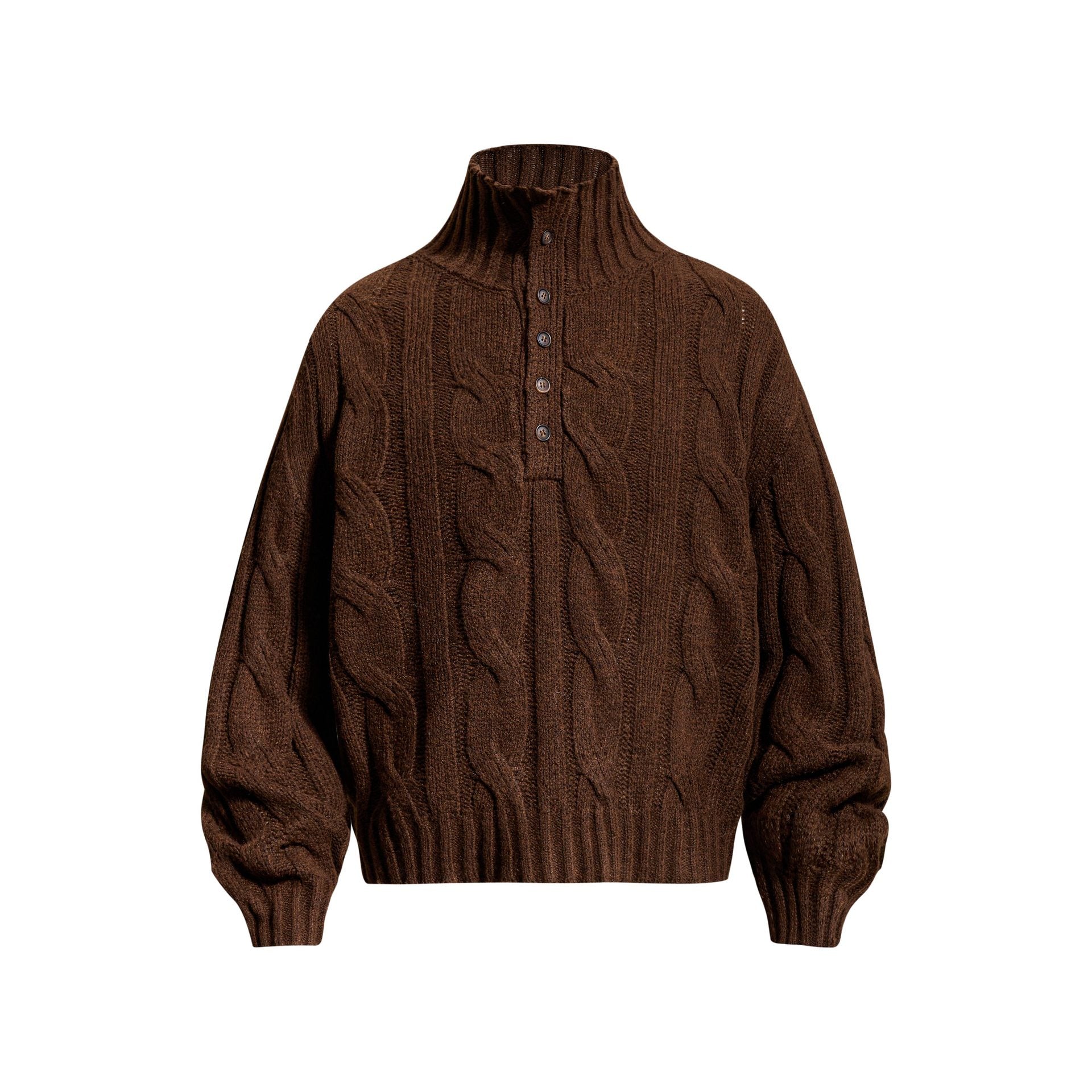 Twisted flower half buttoned sweater