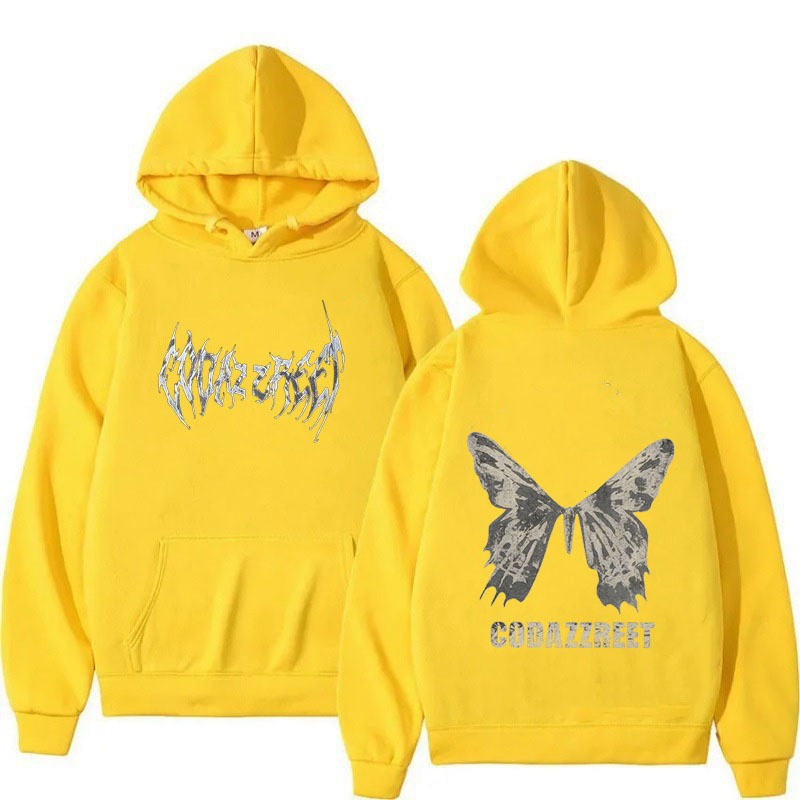 Hooded Sweatshirt for Men and Women, Couple Style, Hip-hop Butterfly Design