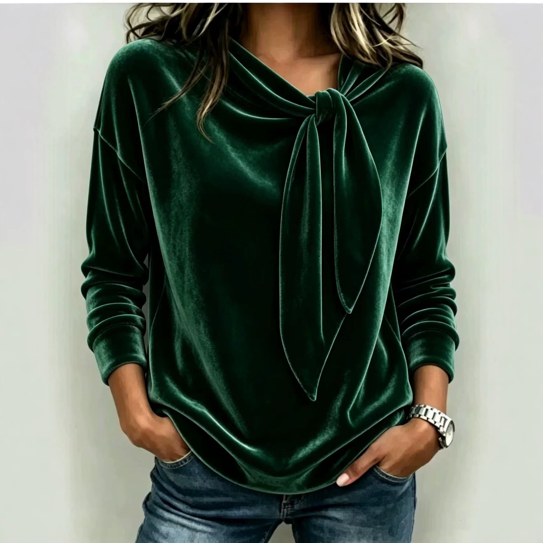 Women’s Long-Sleeve Bow Top