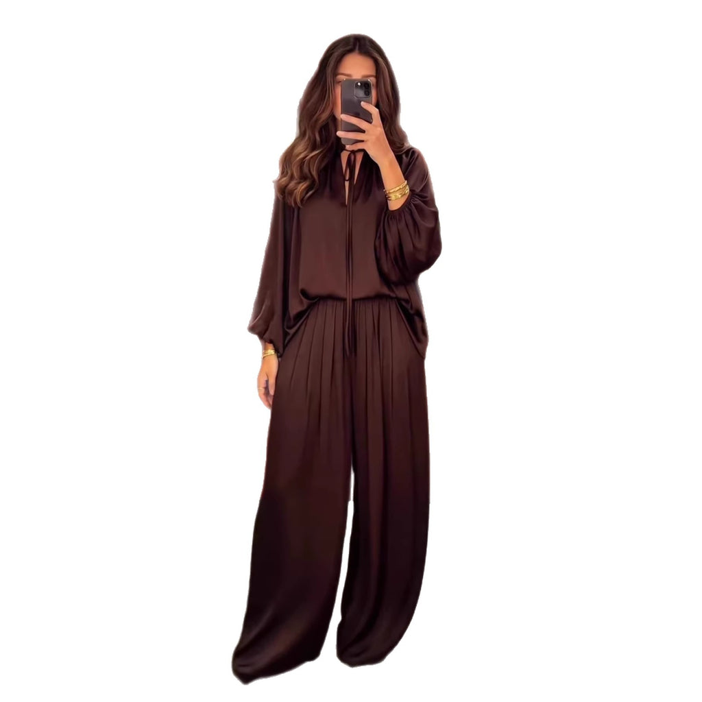 Women’s V-Neck Loose Pants Set