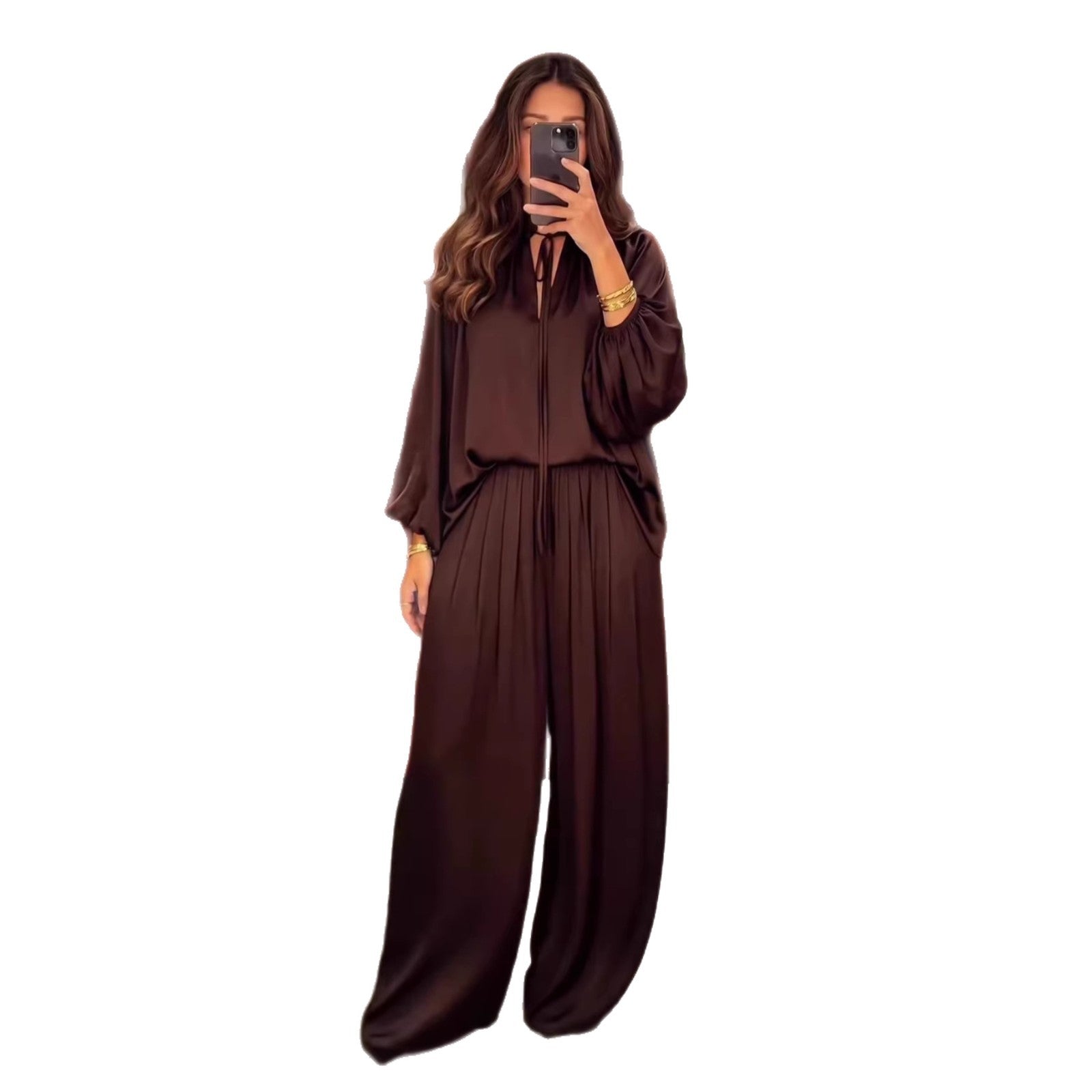 Women’s V-Neck Loose Pants Set